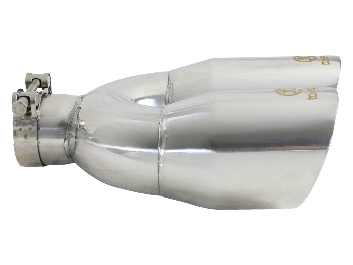 Takeda 304 Stainless Steel Clamp-on Exhaust Tip Polished 2-1/2 Inch Inlet x 4 Inch Outlet x 12 Inch L Left aFe Power aFe Power