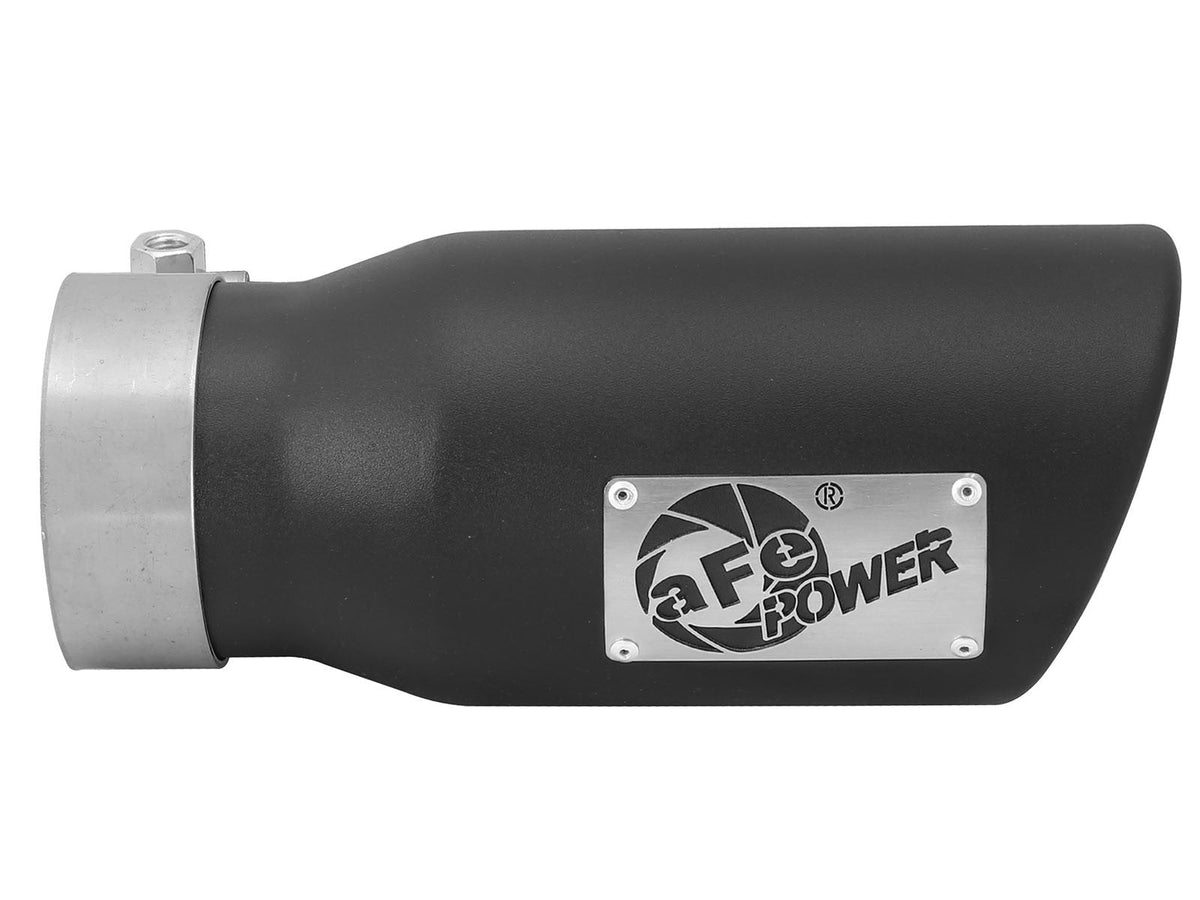 Mach Force-Xp 409 Stainless Steel Clamp-on Exhaust Tip Black 3 Inch Inlet x 4 Inch Outlet x 9 Inch L aFe Power aFe Power