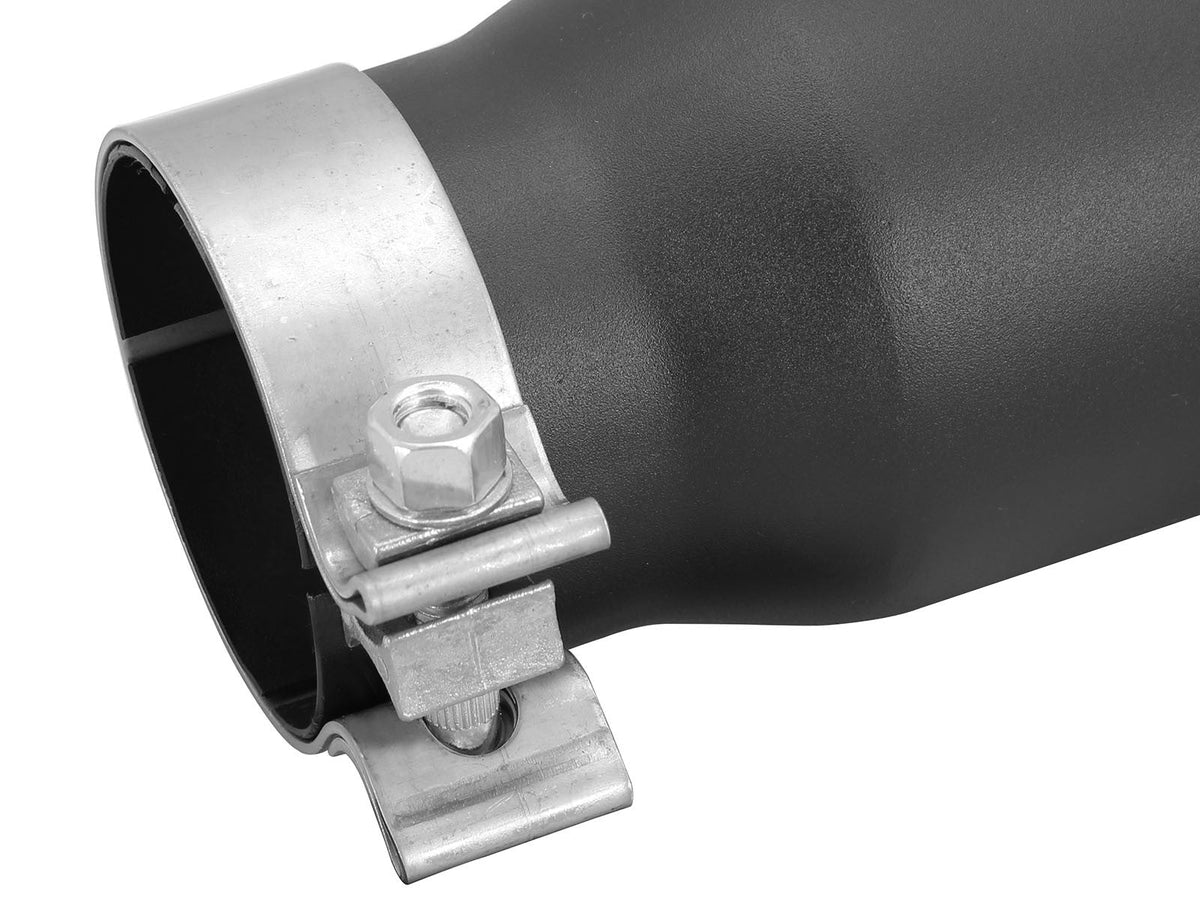 Mach Force-Xp 409 Stainless Steel Clamp-on Exhaust Tip Black 3 Inch Inlet x 4 Inch Outlet x 9 Inch L aFe Power aFe Power