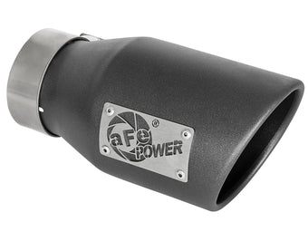 compare product Mach Force-Xp 409 Stainless Steel Clamp-on Exhaust Tip High-Temp Metallic Black 3 Inch Inlet x 4-1/2 Inch Outlet x 9 Inch L Right aFe Power