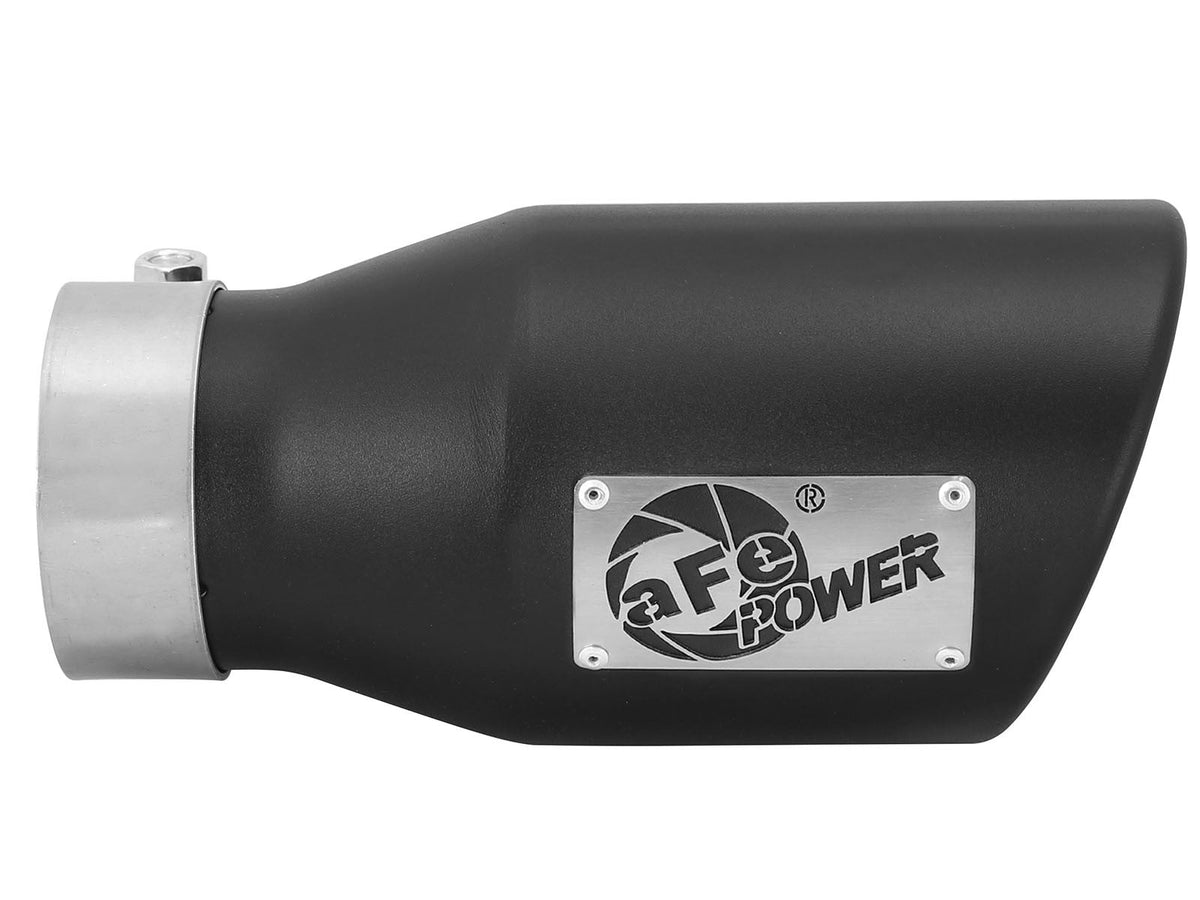 Mach Force-Xp 409 Stainless Steel Clamp-on Exhaust Tip Black 3 Inch Inlet x 4-1/2 Inch Outlet x 9 Inch L Right aFe Power aFe Power