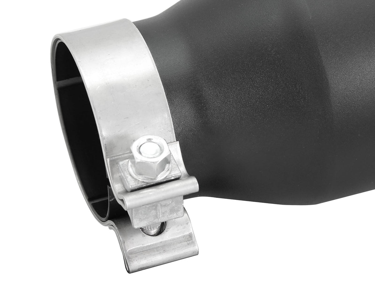Mach Force-Xp 409 Stainless Steel Clamp-on Exhaust Tip Black 3 Inch Inlet x 4-1/2 Inch Outlet x 9 Inch L Right aFe Power aFe Power