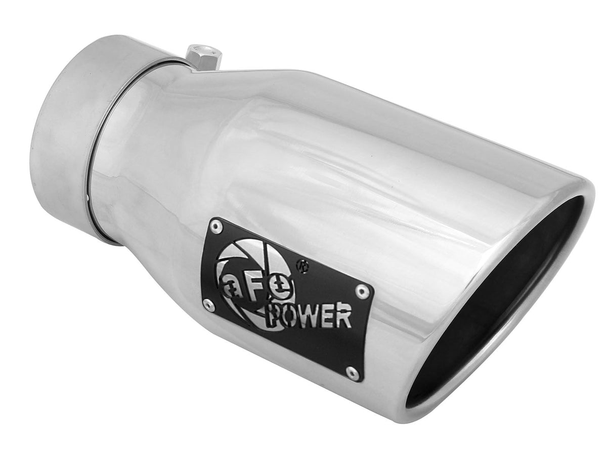 Mach Force-Xp 304 Stainless Steel Clamp-on Exhaust Tip Polished 3 Inch Inlet x 4-1/2 Inch Outlet x 9 Inch L aFe Power aFe Power