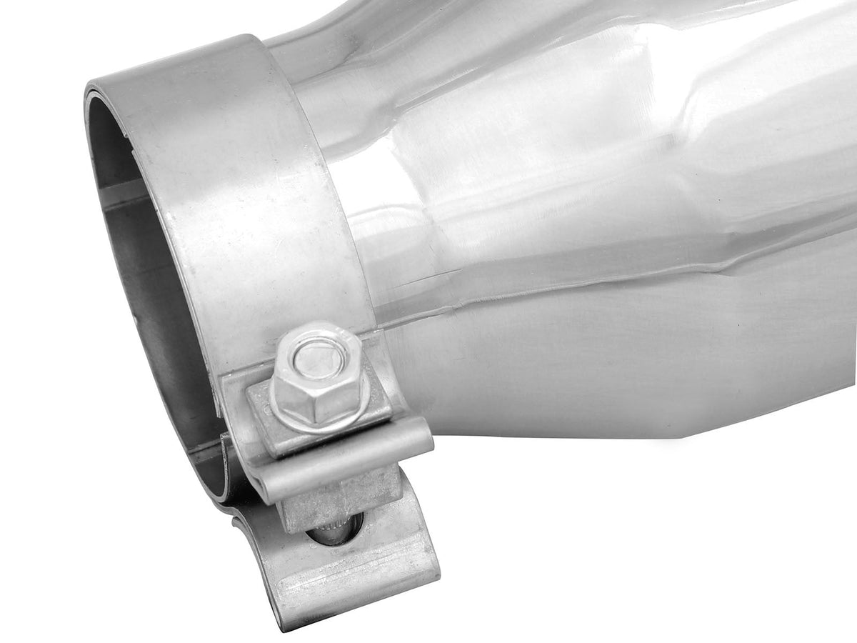 Mach Force-Xp 304 Stainless Steel Clamp-on Exhaust Tip Polished 3 Inch Inlet x 4-1/2 Inch Outlet x 9 Inch L aFe Power aFe Power