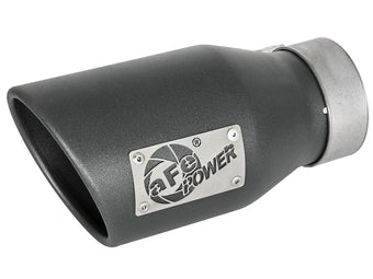 compare product Mach Force-Xp 409 Stainless Steel Clamp-on Exhaust Tip High-Temp Metallic Black 3 Inch Inlet x 4-1/2 Inch Outlet x 9 Inch L Left aFe Power