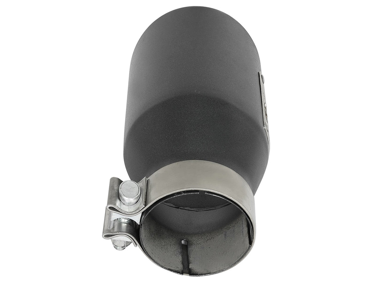 Mach Force-Xp 409 Stainless Steel Clamp-on Exhaust Tip High-Temp Metallic Black 3 Inch Inlet x 4-1/2 Inch Outlet x 9 Inch L Left aFe Power aFe Power