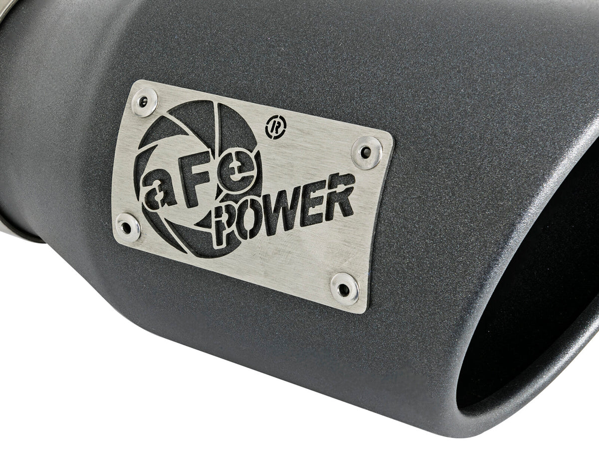 Mach Force-Xp 409 Stainless Steel Clamp-on Exhaust Tip High-Temp Metallic Black 3 Inch Inlet x 4-1/2 Inch Outlet x 9 Inch L Left aFe Power aFe Power