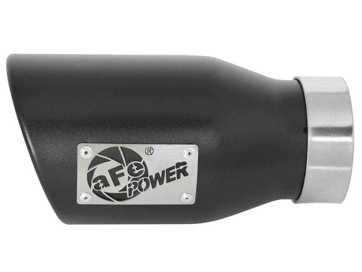 Mach Force-Xp 409 Stainless Steel Clamp-on Exhaust Tip Black 3 Inch Inlet x 4-1/2 Inch Outlet x 9 Inch L Left aFe Power aFe Power