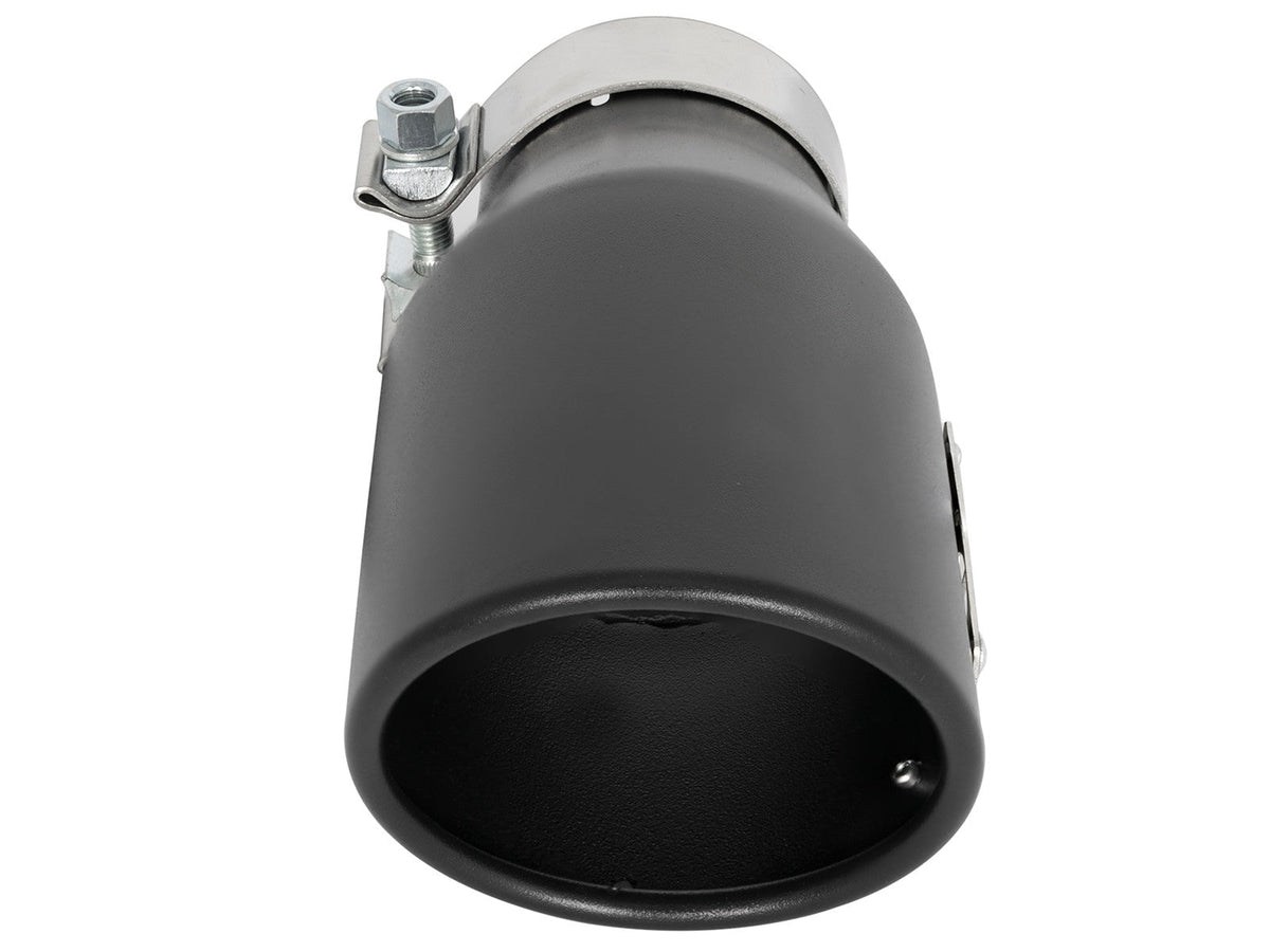 Mach Force-Xp 409 Stainless Steel Clamp-on Exhaust Tip Black 3 Inch Inlet x 4-1/2 Inch Outlet x 9 Inch L Left aFe Power aFe Power