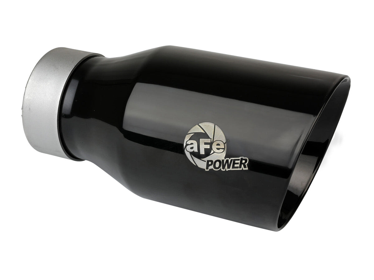 Mach Force-Xp 304 Stainless Steel Clamp-on Exhaust Tip Black 3 Inch Inlet x 4-1/2 Inch Outlet x 9 Inch L Bolt On aFe Power aFe Power