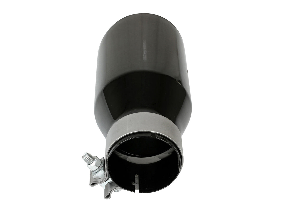 Mach Force-Xp 304 Stainless Steel Clamp-on Exhaust Tip Black 3 Inch Inlet x 4-1/2 Inch Outlet x 9 Inch L Bolt On aFe Power aFe Power