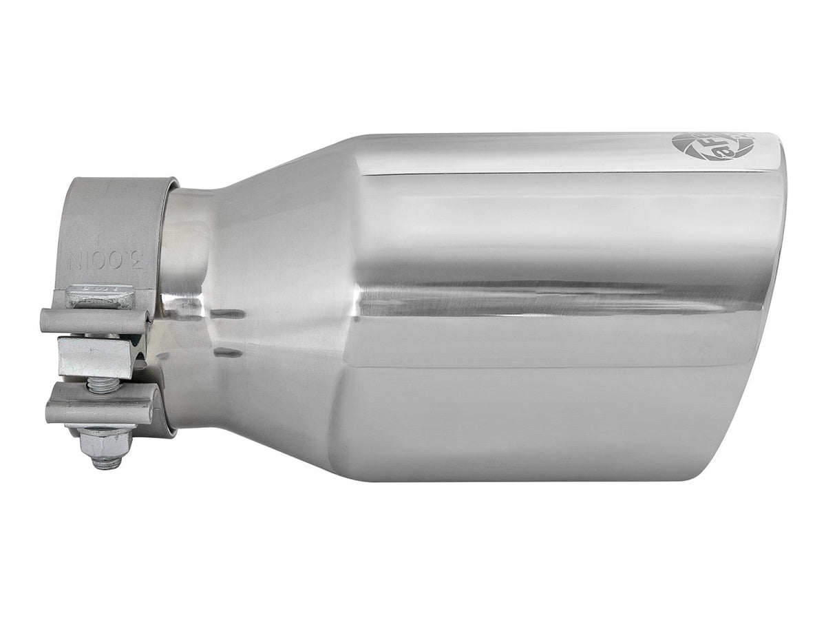 Mach Force-Xp 304 Stainless Steel Clamp-on Exhaust Tip Polished 3 Inch Inlet x 4-1/2 Inch Outlet x 9 Inch L Bolt On aFe Power aFe Power