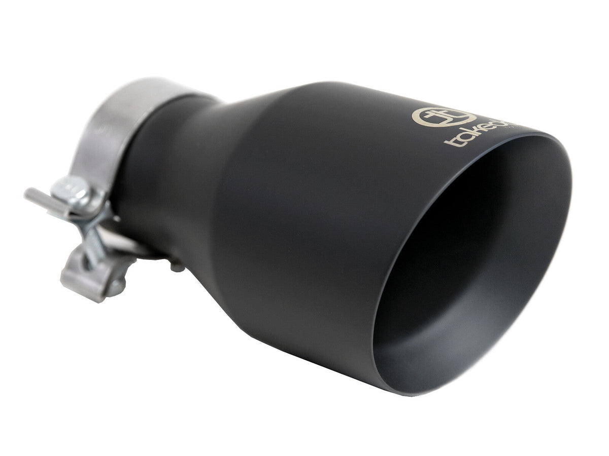 Takeda 409 Stainless Steel Clamp-on Exhaust Tip Black 3 Inch Inlet x 5 Inch Outlet x 9 Inch L aFe Power aFe Power