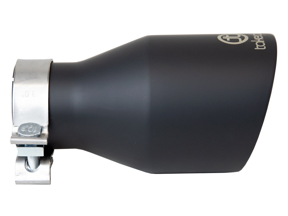 Takeda 409 Stainless Steel Clamp-on Exhaust Tip Black 3 Inch Inlet x 5 Inch Outlet x 9 Inch L aFe Power aFe Power
