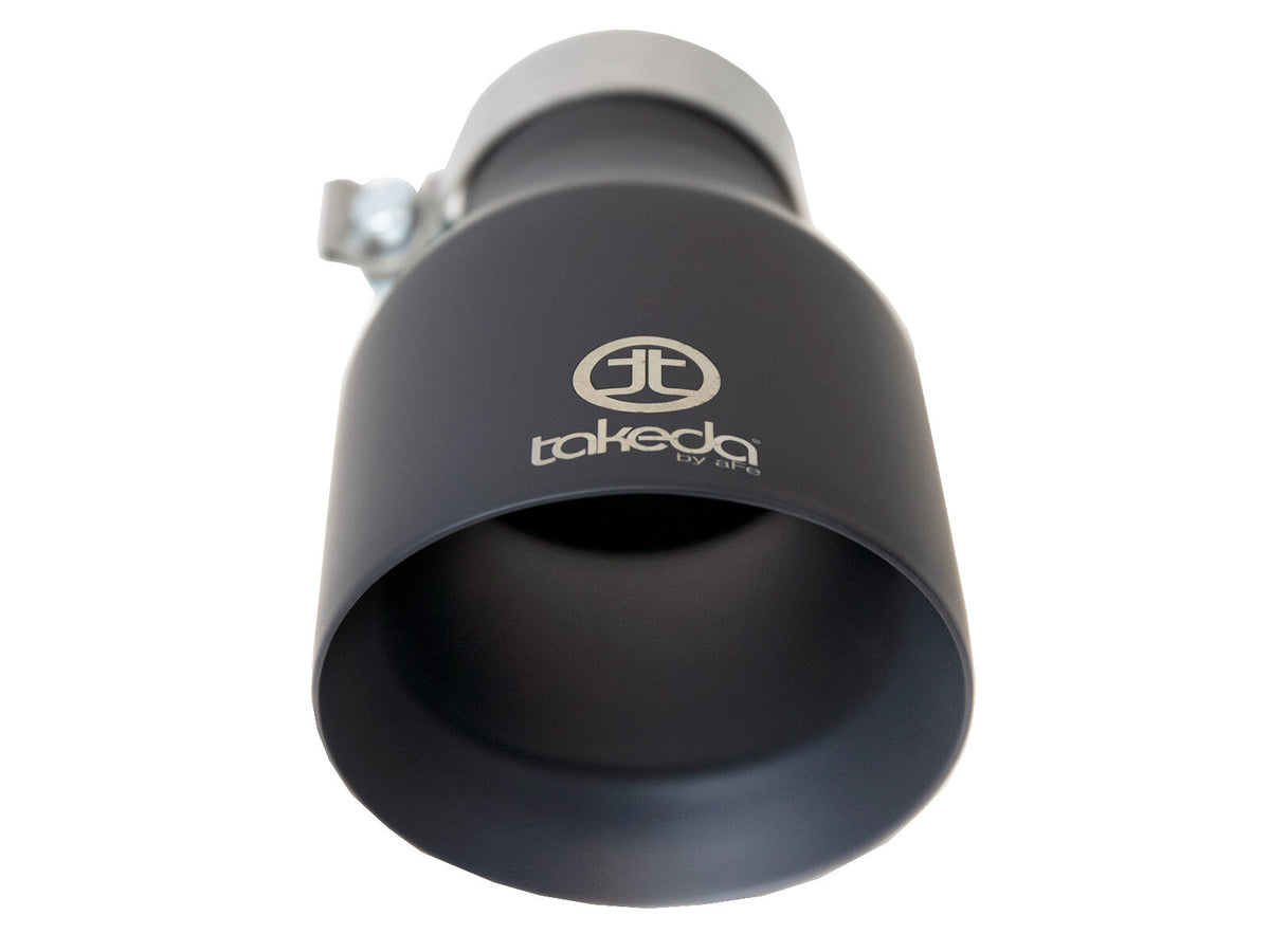 Takeda 409 Stainless Steel Clamp-on Exhaust Tip Black 3 Inch Inlet x 5 Inch Outlet x 9 Inch L aFe Power aFe Power