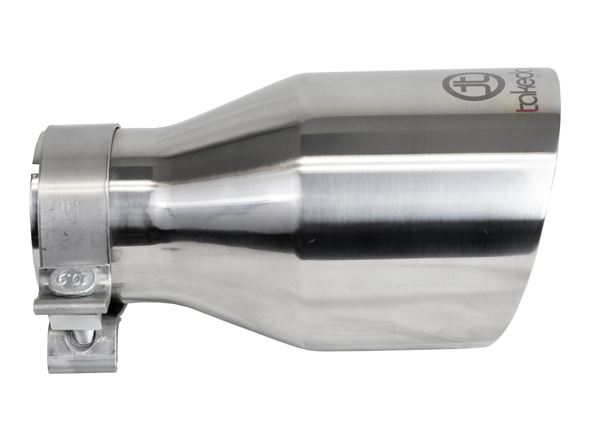 Takeda 304 Stainless Steel Clamp-on Exhaust Tip Polished 3 Inch Inlet x 5 Inch Outlet x 9 Inch L aFe Power aFe Power
