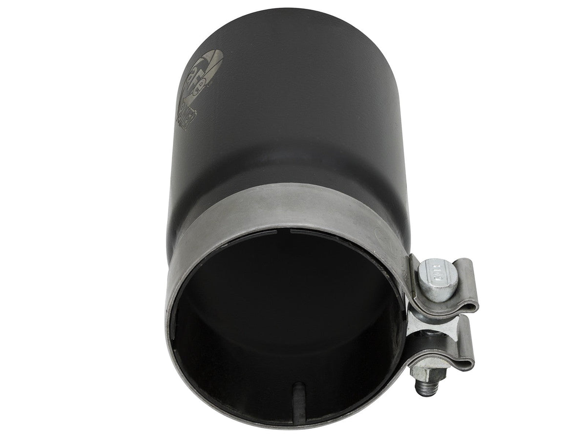 Mach Force-Xp Stainless Steel Clamp-on Exhaust Tip Black Right Side Exit 3-1/2 Inch Inlet x 4 Inch Outlet x 7 Inch L aFe Power aFe Power
