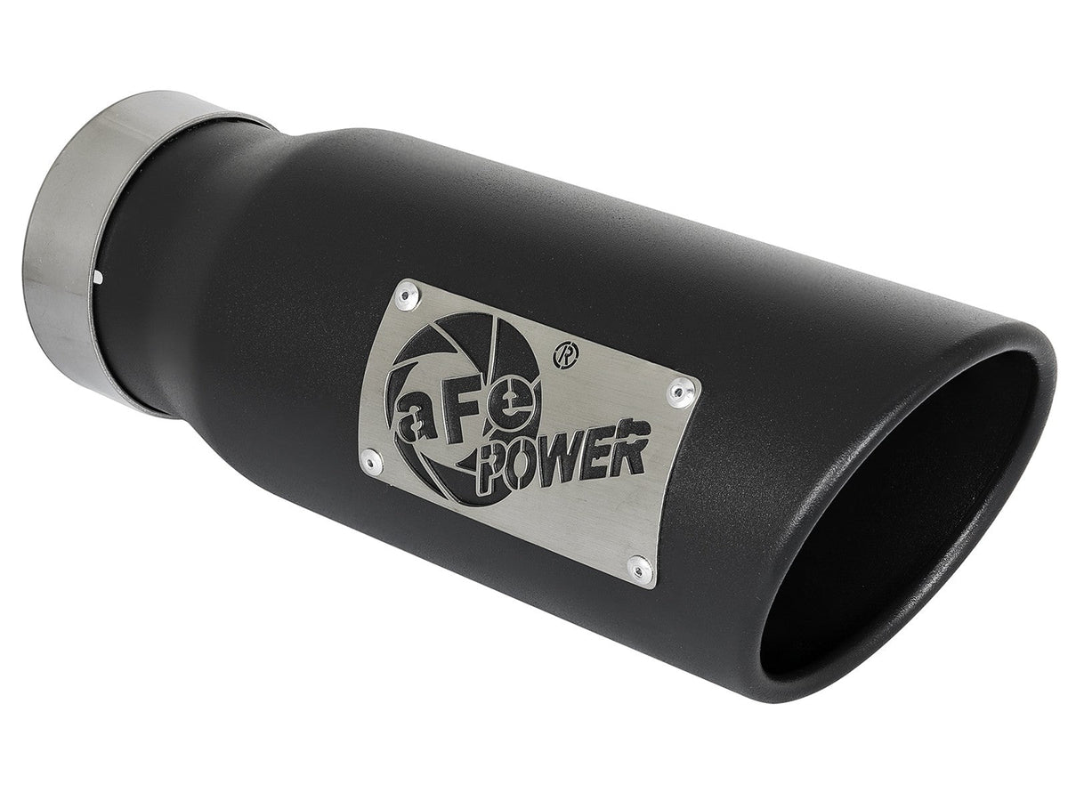 Mach Force-Xp 409 Stainless Steel Clamp-on Exhaust Tip Black 3-1/2 Inch Inlet x 4-1/2 Inch Outlet x 12 Inch L Right aFe Power aFe Power