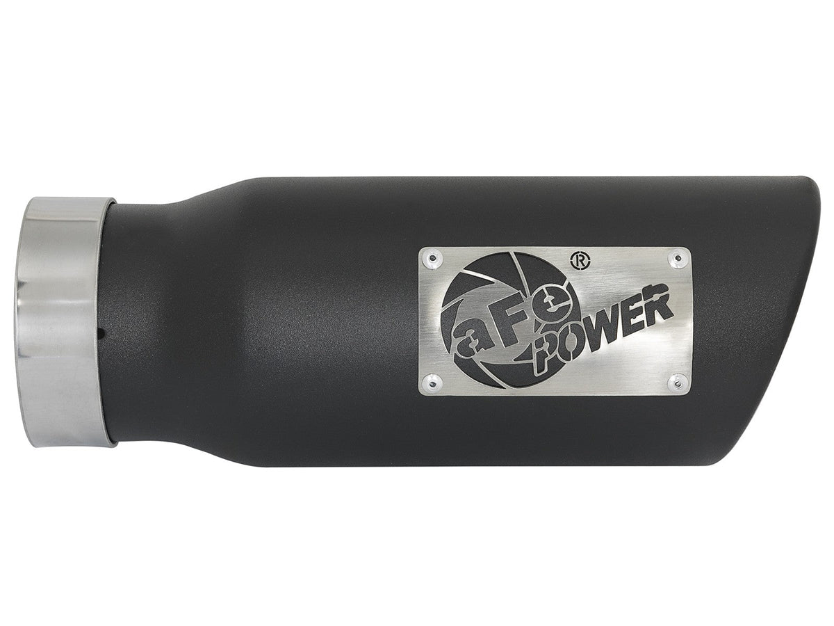 Mach Force-Xp 409 Stainless Steel Clamp-on Exhaust Tip Black 3-1/2 Inch Inlet x 4-1/2 Inch Outlet x 12 Inch L Right aFe Power aFe Power