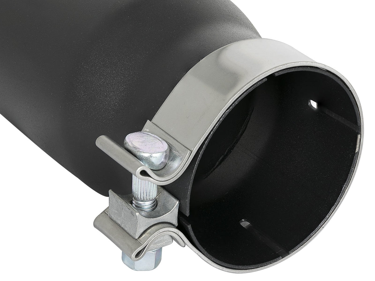 Mach Force-Xp 409 Stainless Steel Clamp-on Exhaust Tip Black 3-1/2 Inch Inlet x 4-1/2 Inch Outlet x 12 Inch L Right aFe Power aFe Power