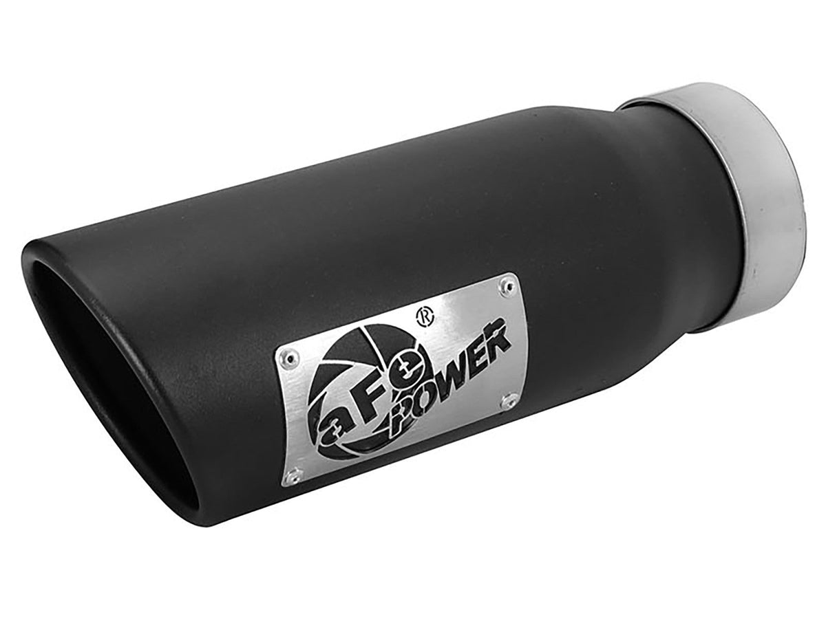 Mach Force-Xp 409 Stainless Steel Clamp-on Exhaust Tip Black Left Side Exit 3-1/2 Inch Inlet x 4-1/2 Inch Outlet x 12 Inch L aFe Power aFe Power
