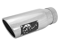 Mach Force-Xp 304 Stainless Steel Clamp-on Exhaust Tip Polished Left Side Exit 3-1/2 Inch Inlet x 4-1/2 Inch Outlet x 12 Inch L aFe Power aFe Power