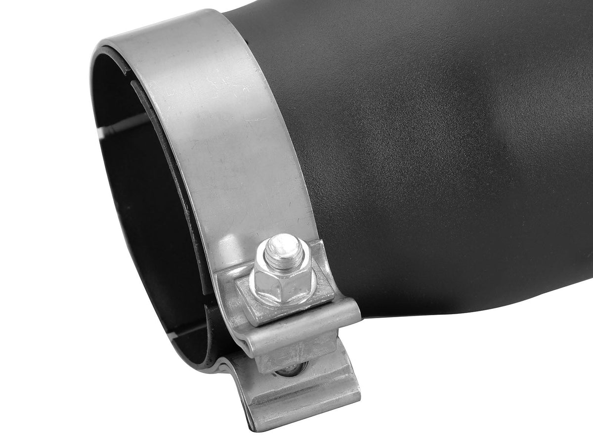 Mach Force-Xp 409 Stainless Steel Clamp-on Exhaust Tip Black 3-1/2 Inch Inlet x 4-1/2 Inch Outlet x 12 Inch L Left / Right aFe Power aFe Power