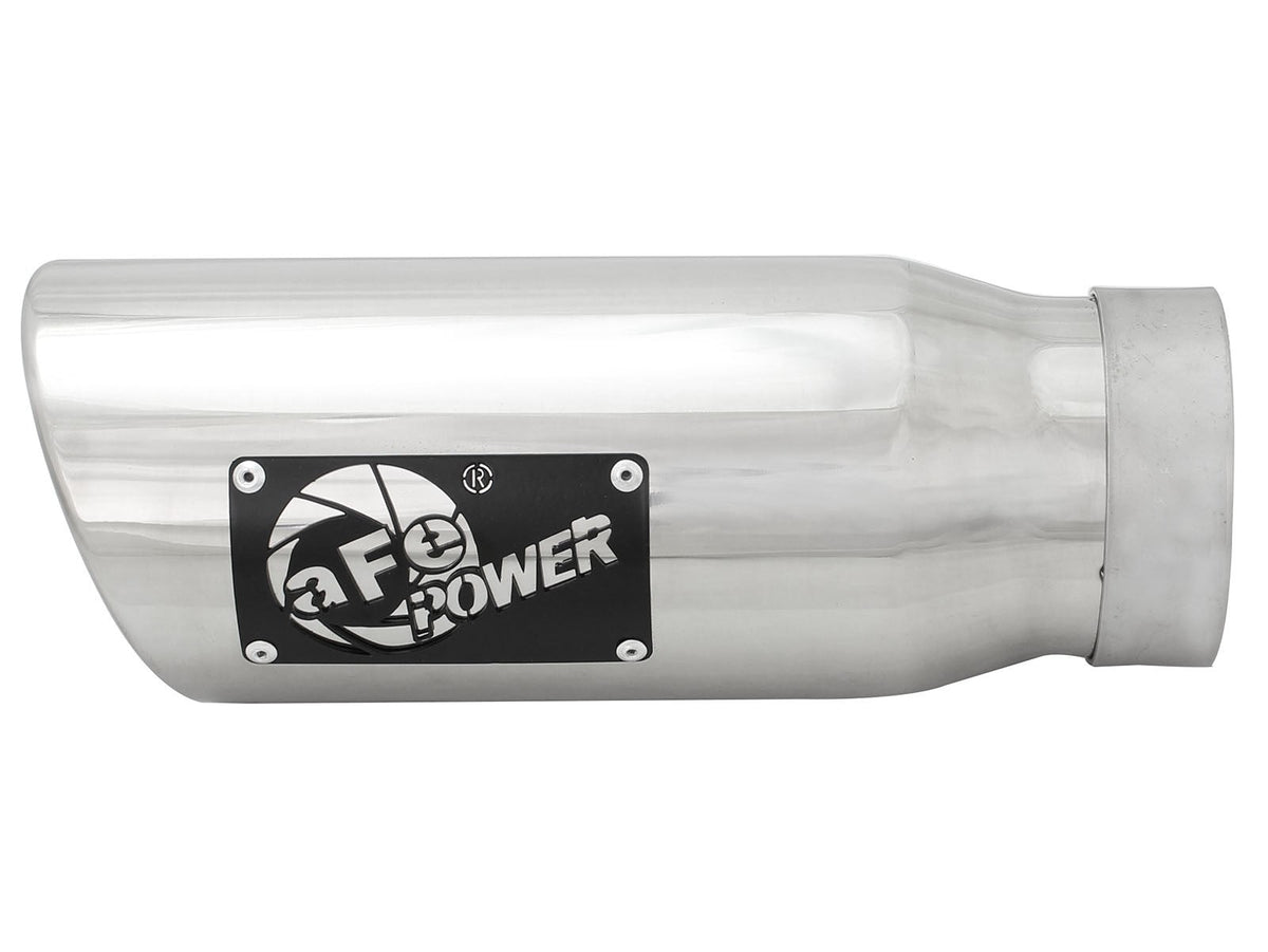 Mach Force-Xp 304 Stainless Steel Clamp-on Exhaust Tip Polished 3-1/2 Inch Inlet x 4-1/2 Inch Outlet x 12 Inch L Left / Right aFe Power aFe Power