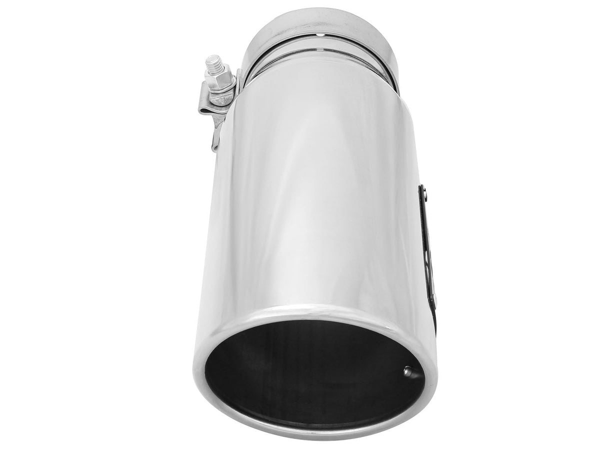Mach Force-Xp 304 Stainless Steel Clamp-on Exhaust Tip Polished 3-1/2 Inch Inlet x 4-1/2 Inch Outlet x 12 Inch L Left / Right aFe Power aFe Power