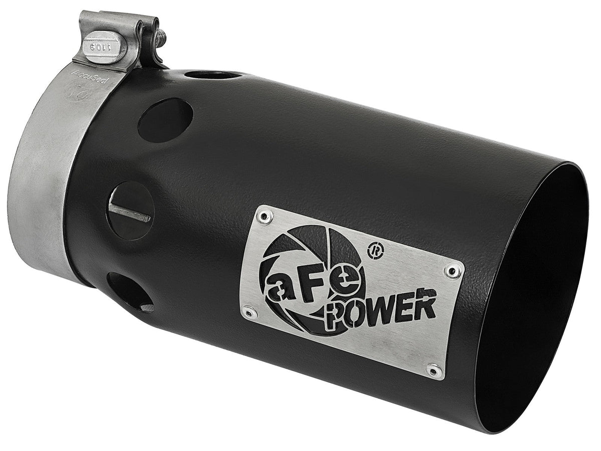 Rebel Xd Series 409 Stainless Steel Clamp-on Exhaust Tip Black Right Side Exit 4 Inch Inlet x 5 Inch Outlet x 10 Inch L aFe Power aFe Power