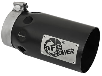 compare product Rebel Xd Series 409 Stainless Steel Clamp-on Exhaust Tip Black Right Side Exit 4 Inch Inlet x 5 Inch Outlet x 10 Inch L aFe Power
