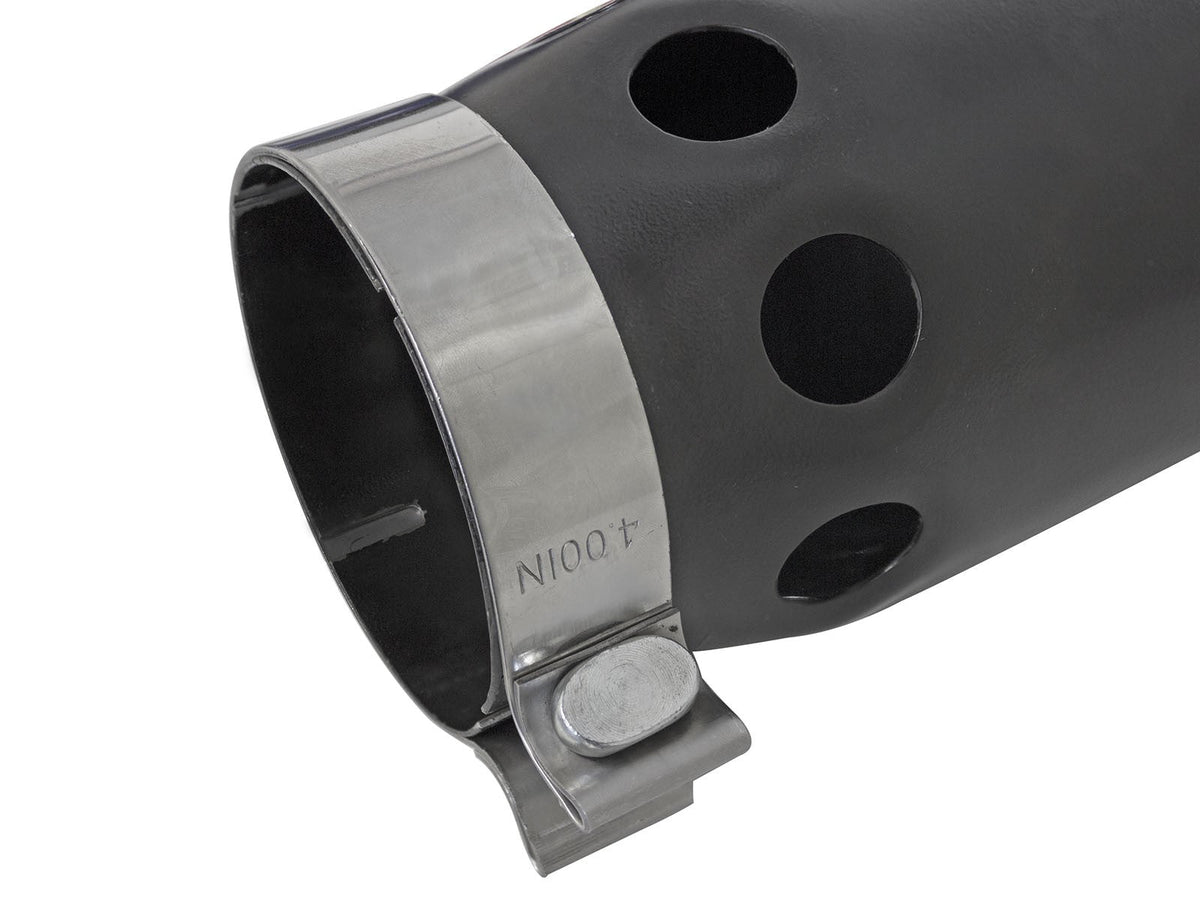 Mach Force-Xp 409 Stainless Steel Clamp-on Exhaust Tip Black Right Side Exit 4 Inch Inlet x 5 Inch Outlet x 12 Inch L aFe Power aFe Power