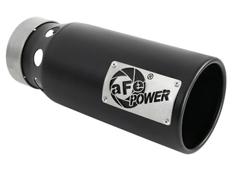 compare product Saturn 4S 409 Stainless Steel Clamp-on Exhaust Tip Black Right Side Exit 4 Inch Inlet x 5 Inch Outlet x 12 Inch L aFe Power