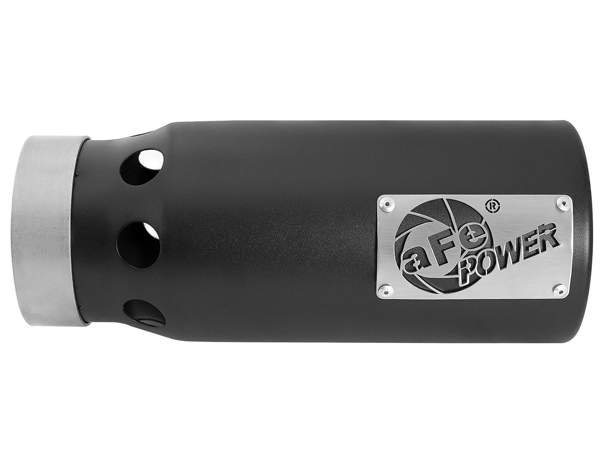 Saturn 4S 409 Stainless Steel Clamp-on Exhaust Tip Black Right Side Exit 4 Inch Inlet x 5 Inch Outlet x 12 Inch L aFe Power aFe Power