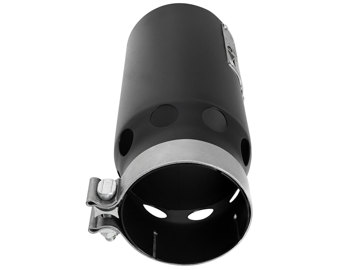 Saturn 4S 409 Stainless Steel Clamp-on Exhaust Tip Black Right Side Exit 4 Inch Inlet x 5 Inch Outlet x 12 Inch L aFe Power aFe Power