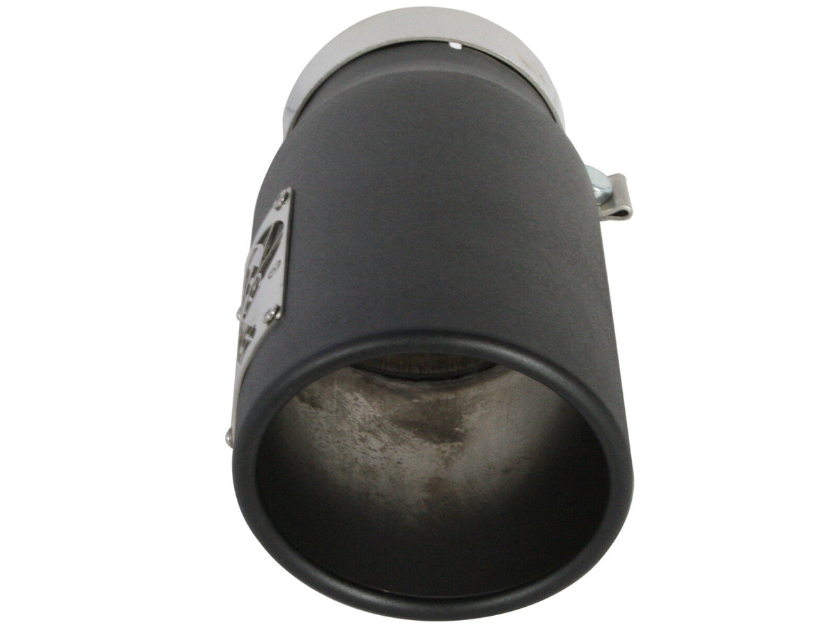 Mach Force-Xp 409 Stainless Steel Clamp-on Exhaust Tip Black 4 Inch Inlet x 5 Inch Outlet x 12 Inch L Right aFe Power aFe Power