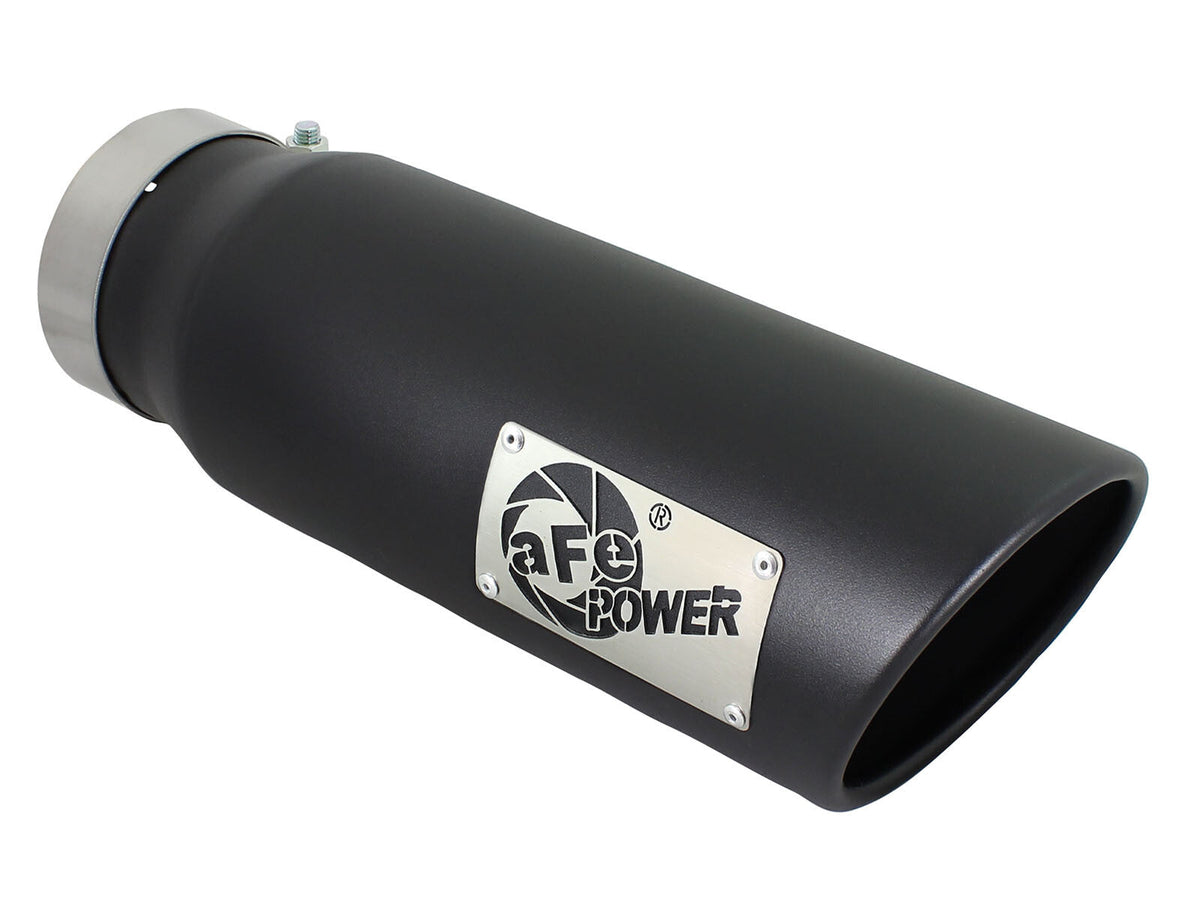 Mach Force-Xp 409 Stainless Steel Clamp-on Exhaust Tip Black 4 Inch Inlet x 5 Inch Outlet x 15 Inch L aFe Power aFe Power