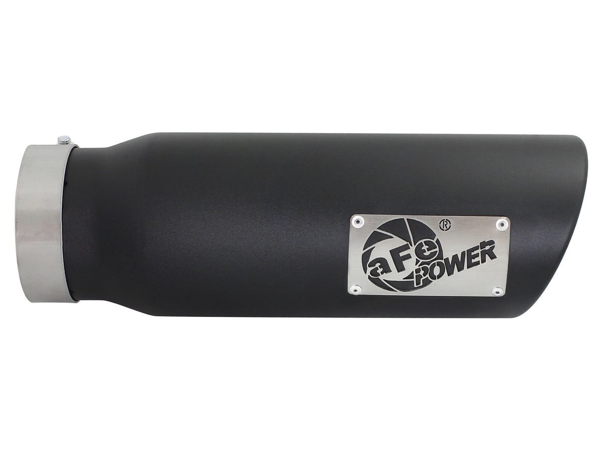 Mach Force-Xp 409 Stainless Steel Clamp-on Exhaust Tip Black 4 Inch Inlet x 5 Inch Outlet x 15 Inch L aFe Power aFe Power