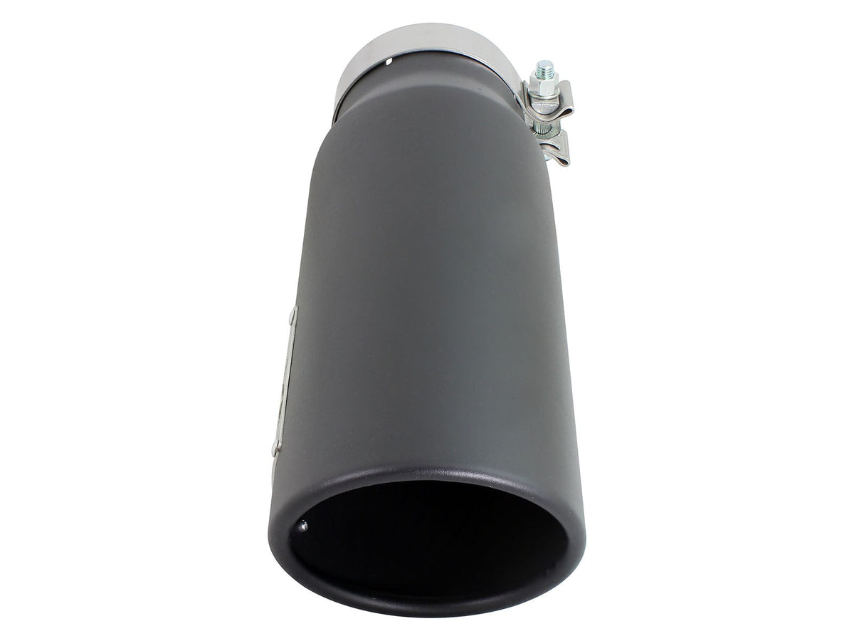 Mach Force-Xp 409 Stainless Steel Clamp-on Exhaust Tip Black 4 Inch Inlet x 5 Inch Outlet x 15 Inch L aFe Power aFe Power