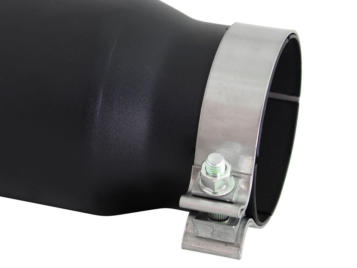 Mach Force-Xp 409 Stainless Steel Clamp-on Exhaust Tip Black 4 Inch Inlet x 5 Inch Outlet x 15 Inch L aFe Power aFe Power