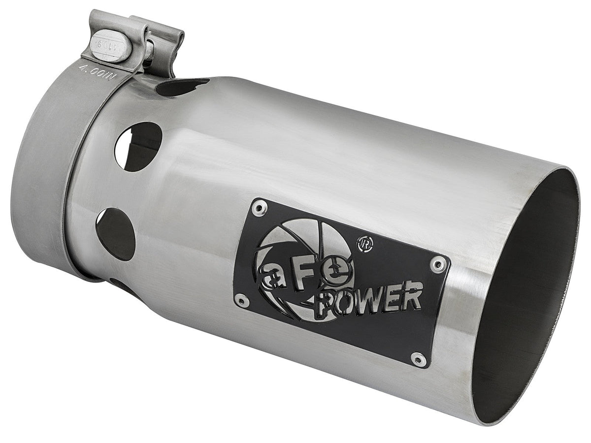 Rebel Xd Series 409 Stainless Steel Clamp-on Exhaust Tip Polished 4 Inch Inlet x 5 Inch Outlet x 10 Inch L aFe Power aFe Power