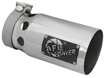 compare product Rebel Xd Series 409 Stainless Steel Clamp-on Exhaust Tip Polished 4 Inch Inlet x 5 Inch Outlet x 10 Inch L aFe Power