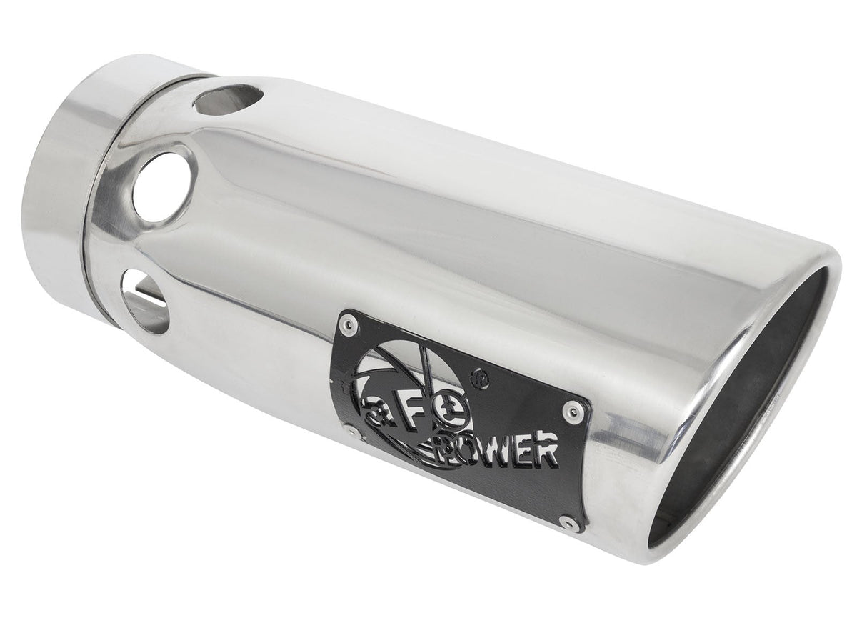 Mach Force-Xp 304 Stainless Steel Intercooled Clamp-on Exhaust Tip Polished 4 Inch Inlet x 5 Inch Outlet x 12 Inch L aFe Power aFe Power