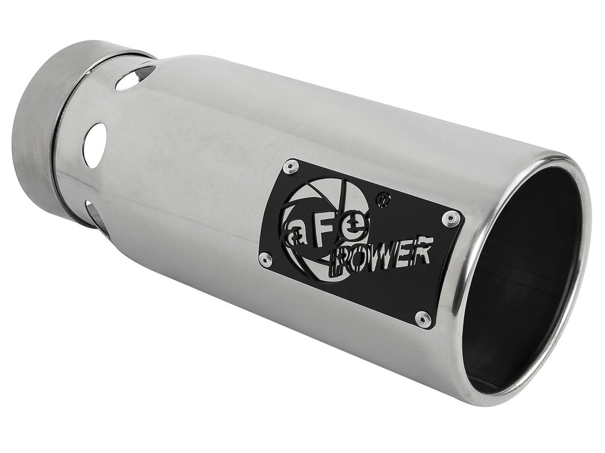 Saturn 4S 304 Stainless Steel Intercooled Clamp-on Exhaust Tip Polished 4 Inch Inlet x 5 Inch Outlet x 12 Inch L aFe Power aFe Power