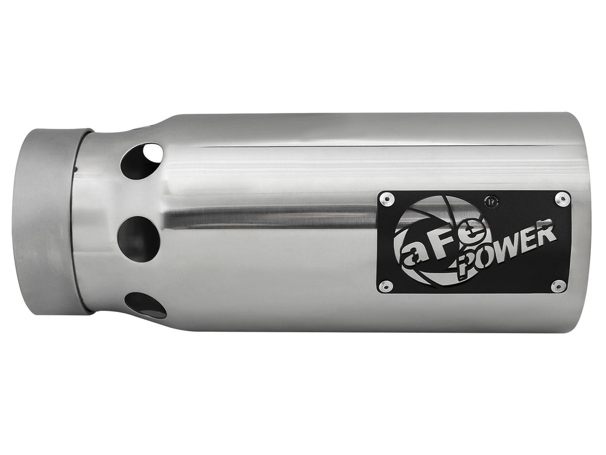 Saturn 4S 304 Stainless Steel Intercooled Clamp-on Exhaust Tip Polished 4 Inch Inlet x 5 Inch Outlet x 12 Inch L aFe Power aFe Power