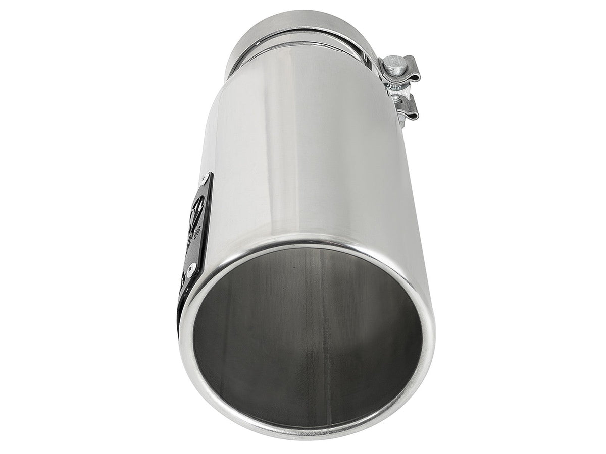 Saturn 4S 304 Stainless Steel Intercooled Clamp-on Exhaust Tip Polished 4 Inch Inlet x 5 Inch Outlet x 12 Inch L aFe Power aFe Power