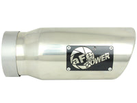Mach Force-Xp 304 Stainless Steel Clamp-on Exhaust Tip Polished 4 Inch Inlet x 5 Inch Outlet x 12 Inch L Angle Cut aFe Power aFe Power