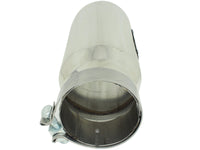 Mach Force-Xp 304 Stainless Steel Clamp-on Exhaust Tip Polished 4 Inch Inlet x 5 Inch Outlet x 12 Inch L Angle Cut aFe Power aFe Power