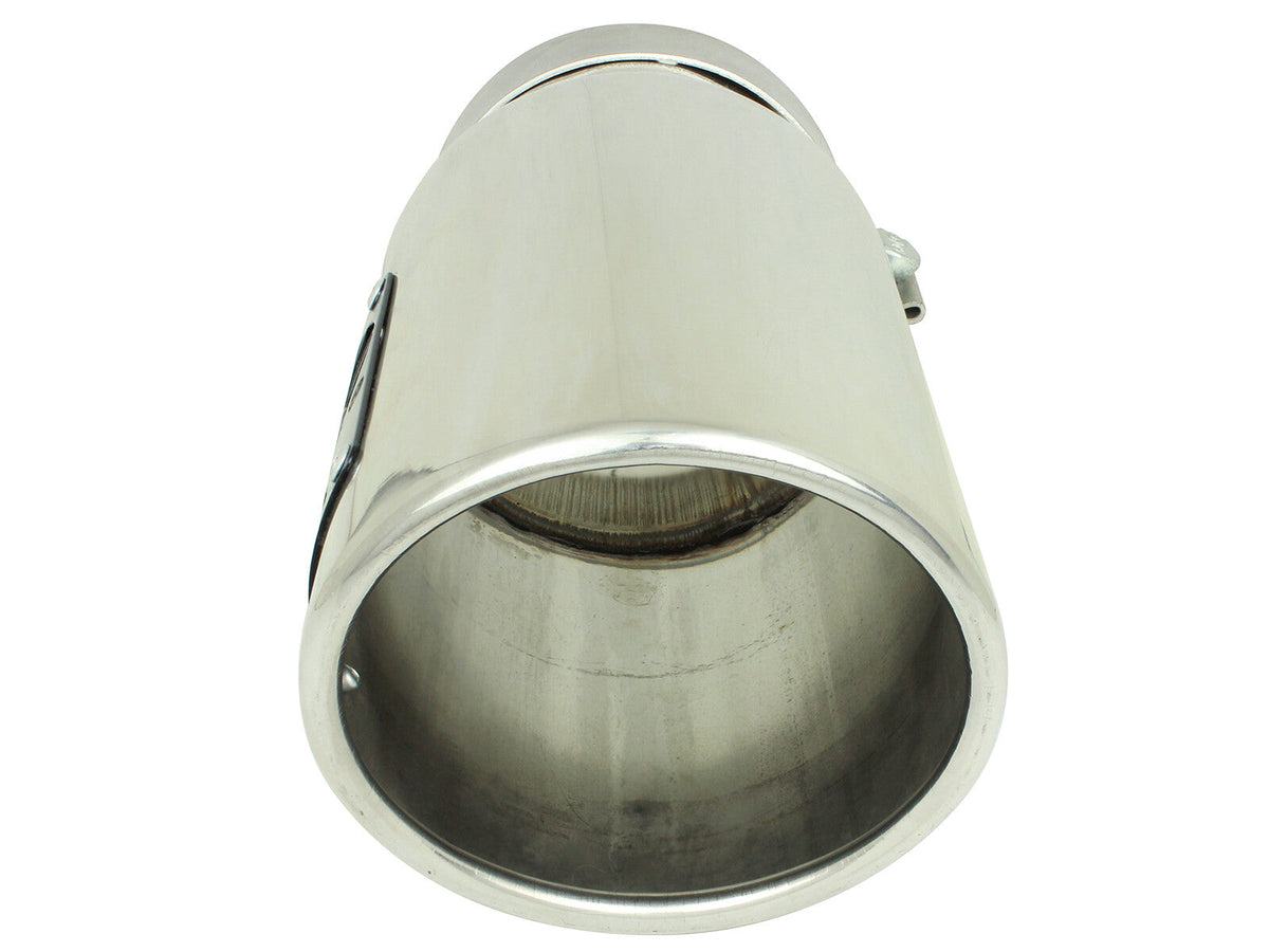 Mach Force-Xp 304 Stainless Steel Clamp-on Exhaust Tip Polished 4 Inch Inlet x 5 Inch Outlet x 12 Inch L Angle Cut aFe Power aFe Power