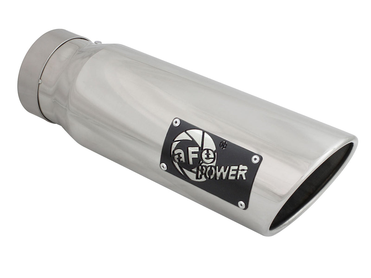 Mach Force-Xp 409 Stainless Steel Clamp-on Exhaust Tip Polished 4 Inch Inlet x 5 Inch Outlet x 15 Inch L aFe Power aFe Power